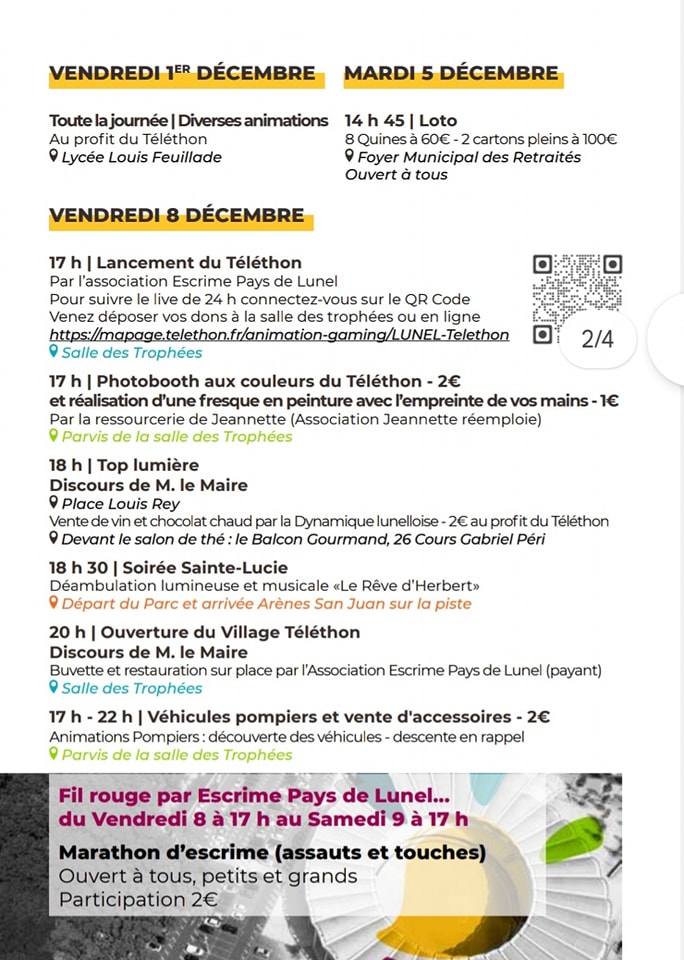 Programme de la zumba géante du téléthon